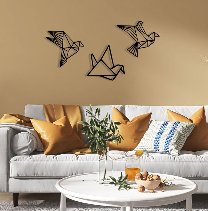 Wallity Origami Escultura de Pared de Metal Negra Wallity Origami Escultura de Pared de Metal Negra